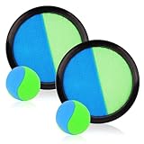 Udbrud Klettballspiel, Klettballspiel für Kinder mit 2 Fangscheiben und 2 Bällen Outdoor Klettball Set Klettball Strandspielzeug Ballspiele für Draußen für Party, Garten