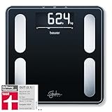 Beurer BF 400 black Diagnosewaage Signature Line, präzise Körperanalyse für bis zu 10 Personen, mit extra großem Invers-LCD-Display, Tragkraft bis 200 kg