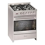 Gurari Gasherd mit Elektrobackofen GCH E 610 X • Standherd 60 cm aus Edelstahl • Herd mit Erdgas oder Propangas • Multi Backofen 60 L • 4 Kw • WOK • Gas Standherd • Range Cooker