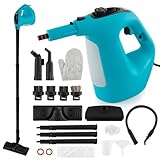RELAX4LIFE Dampfreiniger, 1500W & 400ml, Mehrzweck-Dampfreiniger für alles mit 14 Zubehörteilen, Dampfreiniger Handgerät Chemiefrei, Hand Dampfreiniger für Boden, Polstermöbel, Auto, Küche, Bad (Blau)