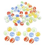 TOBBOMEY 100 Stück Glasperlen Mix Bunte Glas Murmeln Vasenfüllung Aquarium Dekoration Gartensteine Sicher für Fische Lebendige Farben für Outdoor und Indoor Deko
