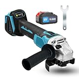 Akku-Winkelschleifer, Kompatibel mit Makita Bürstenlon,18V ohne Kabel Kabelloses Trennschleifer Scheibe 125mm Schleifen mit 1x5500mAh Akku,zum Entfernen von Farbe und Mörtel，Polier, zum Schleifen