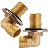 Vibsky 2 x 90 Grad abgewinkeltes Winkelgelenk-Installationsset für Wandmontage, 1/2 IPS G1/2 bleifreie Messingadapter mit Kontermuttern, Gummi-Unterlegscheiben für Küchenvorbereitungs- oder Nutzspülen