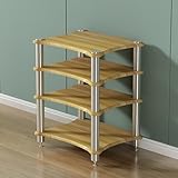 Generisch 4-stufiger Eck-AV-Medienständer – Plattenspielerkonsole aus Holz und HiFi-Tower-Rack für Stereoanlage, DVD, Spielkonsolen und Router – perfekt für Wohnzimmer, Hobbyraum und Studio