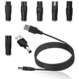 5V USB Netzkabel Kabel Rasierer Ladegerät, Universelles Rasierer Ladekabel Mit 6 Ladeköpfen für Rasierern, Haarschneider, Luftreiniger und mehr und Anderen Ladekabeln
