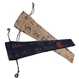 Anneome 2 Stück Faltbare Hand Fan Tasche Leinen Antik Stil Praktische Schutzverpackung für Faltfächer für Hochzeiten und Schmuckaufbewahrung