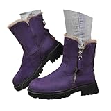 Winterboots Damen Winterschuhe Gefüttert Schneeboots Wasserdicht Schlupfboots Schneestiefel Stiefeletten Slip on Winter Boots Women Stiefel Snow Barfussschuhe mit Reißverschluss Schneeschuhe Shoes