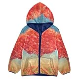 Anantty Kinder-Kapuzenmantel, Valentinstag, Herz, Liebe, Baum, Fleece-Jacke, Winter, warmes Sweatshirt, Outwear für 3–10 Jahre, Mädchen und Jungen