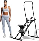 MIDUOLAI Vertikales Kletter-FitnessgeräT, Effiziente Fettverbrennung, Faltbar, LCD-Digital, HöHenverstellbar, Fitnesstrainer FüR Zu Hause,Schwarz