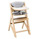 TULANO Morsel 40 | Kinderhochstuhl mit 3-Punkt-Gurt | Verstellbar & mitwachsend ab 6 Monaten bis 12 Jahren | Kombihochstuhl mit Schutzbügel und abnehmbarem Essbrett | Holz Natur
