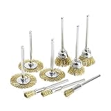 Drahtbürsten-Topfbürsten-Set for Bohrmaschinen, 9 Messingbürsten, Drahtbürsten for Druckluftschleifer, Rotationswerkzeug