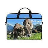 FANTAZIO Laptop-Schultertasche, Kuriertasche für 35,6 cm (14 Zoll) und 38,1 cm (15 Zoll) große Laptoptasche, Motiv: Babykühe