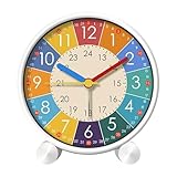 Sunshine smile Kinderwecker für Schulanfänger,Wecker Kinder,Wecker Analog Ohne Ticken Kinderwecker,Kinderwecker,Lautloser Lernwecker für Jungen und Mädchen