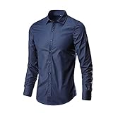 Caxndycing Business Hemd Herren Slim Fit Langarmshirt Langarm Elegant Stretch Einfarbig Herrenhemden Casual Weich Businesshemd Button Down Freizeithemd Longseleeve Hochzeit Trachtenhemd