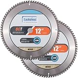Luckyway 2 Stück 30,5 cm 80T Gehrungssägeblätter mit 1 Zoll Achse TCT Kreissägeblatt für Holzschnitt