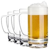 Youngever 4er Pack 500ML Kunststoff Biergläser, Bierkrug, Trinkgläser, Wiederverwendbare Bierbecher