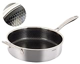 Arbaer Schmorpfanne 28 cm - Sautepfanne geeignet für Induktion, Gas, Elektro und Keramik - Honeycomb-Antihaftbeschichtung - Backofenfest - Bratpfanne mit hitzebeständige Griffe - PFAS-frei