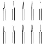 YunBey 10 Stücke Lötkolbenspitze Lötspitze Beschichtet aus Kupfer Vergoldet Nickel-Eisen für Lötkolben 900M-T Serie für Hakko Quick Yihua ABF Lötstation