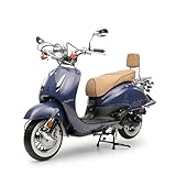 Motorroller Retro Roller EasyCruiser Eco Dunkelblau 50ccm 45 kmh Moped Scooter
