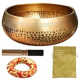 Tibetische Klangschale Klein, Klangschalen Set, Tibetisches Klangschalen Set Mit Holz Klöppel Und Klangschalenkissen 8cm Für Yoga Entspannen Selbsthypnose Einzigartige Geschenke Für Frauen, Männer