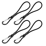 Elastisches Seil und Haken Set für Draußen, inkl. 4 Zeltseile mit starken Karabinern (schwarz)