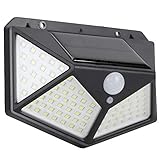 Topyond 100LED Solar Motion Sensor Licht Wasserdichte Wandleuchte Intelligente Steuerung für Garten Yard im Freien, hohe Helligkeit, energiesparendes Sicherheitslicht für Hof, Villa, Straße