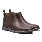 Harssidanzar Herren Chelsea Ankle Boots Casual Dress Boots Ankle Classic Slip on Boots KM303EU,Braun,Größe 41
