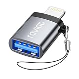RAVIAD Lightning auf USB Adapter 1Stück, iPhone USB Stick Adapter Kompakter USB 3.0-OTG-Adapter für iPhone/i-Pad, Unterstützt Flash-Laufwerk, Hubs, MIDI Keyboard, Maus, Tastatur, Kamera, Kartenleser