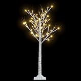 vidaXL Weihnachtsbaum Beleuchtet Weihnachtsdeko Beleuchtung Lichterbaum Leuchtbaum Dekobaum 128 LEDs 1,2m Warmweiß Weide Innen Außen