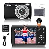 Rollei Powerflex Compact Digitalkamera, 64MP 5K Fotoapparat mit Dual-Kamera 5X Digitalzoom AutoFocus Fotokamera mit 2,8“ Touch-Display Tragbar Kompaktkamera Schwarz, Digital-Kamera-Fotoapparat-Camera