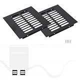 WJUAN Alu Lüftungsgitter 150x150mm schwarz eckig - Belüftungsgitter für Schränke, Schlafzimmer & Türen