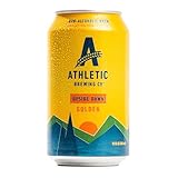 Athletic Brewing Company Craft Alkoholfreies Bier – 12 Packungen x 350 ml Dosen – Upside Dawn Craft Golden – kalorienarm, preisgekrönt – dezente Aromen mit blumigen und erdigen Noten