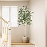 YOLEO Olivenbaum Künstlich 180cm kunstpflanze Künstliche Pflanzen groß Künstlicher Olivenbaum Kunstbaum wie echt für Wohnzimmer Schlafzimmer Büro Dekoration