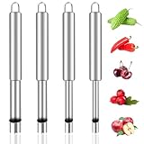 4 Stück Apfelentkerner, 4 Größen Apfelausstecher Edelstahl, Edelstahlentkerner Apfel Apfelstecher Ausstecher, Corer Kernausstecher, Küchenhelfer für Obst und Gemüse
