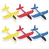 com-four® 6X Styroporflugzeug für Kinder und Erwachsene - Stabiler Wurfgleiter mit Stecksystem - Segelflugzeugmodell - Ultra-leichtes Modellflugzeug - Styroporflieger ohne Motor