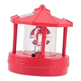Lurrose Rotierende Solar Turmlampe Energiesparende Garten Solarleuchte Außen Beleuchtung Dekorative Licht für Terrasse Rasen Mittelgroßer roter Turm