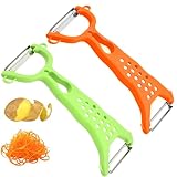 SINZONeu® Doppelkopf-Schäler Edelstahl - 2-in-1 Gemüseschäler & Julienne-Schneider | Rutschfester Griff