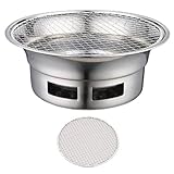 Nemeae Rundgrill Aus Edelstahl, Rauchfrei, für Den Außenbereich, Kommerzieller Grill, Holzkohlegrill, Silberfarben