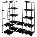 Vopese Eckkleiderschrank Garderobeschrank Lagerschrank Möbel Schlafzimmerschrank Dielenschrank Flur Schwarz 130 x 87 x 169 cm