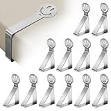 GlasFlength Tischtuchklammern Edelstahl, 12 Stück Tischdeckenklammern Tischabdeckungsklemmen Tischklammern Tischdecke Clips Wetterfeste Tischtuch Clips für Gartentisch Restaurant Campingtisch (Smile)