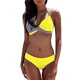 Bikini-Sets Für Damen Bauchweg, Badeanzug Zweiteiler Tankini, Grosse Grössen Sport Swimming Suits, Schwimmanzug Zweiteiliger Bademode Women Langlebig Triangel Push Up Bikini Frauen Set Strandbikini