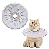 ARTGUTS Halskrause Katze, Verstellbarer Kragen, Elisabethanisches Halsband, Weiches Halsband für Katzen, Kleines graues Halsband, für Haustier Nach Operation und Verletzungen