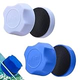 SGERUFZ 2 Pack Magnetic Aquarium Magnetic Brush Mini Magnetic Brush Floating Discs Cleaning Magnet Mini Magnetic Windscreen Cleaner for Glass Aquariums Fish Tanks (weiß, blau)