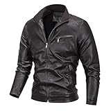 vejtmcc Herren Motorradjacke Übergangsjacke Outdoorjacke Frühling Blouson Jacke | Kunstlederjacke Kunstleder Farbvarianten Jacke Bikerjacke | Fliegerjacke Leder Echtlederjacke Lederjacke