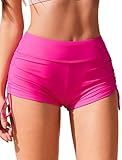 AI'MAGE Damen Badeshorts Bikinihose für Schwimmen Bikini Shorts für Frauen Badehose Rosa L