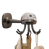 Ueeksry Niedlicher Octopus Wandhaken - 6 drehbare Haken, 360° drehbares Design für Küche, Bad, Schlafzimmer & Wohnzimmer - Mehrzweck-Organizer für Utensilien, Schlüssel, Handtücher, Kleidung und mehr