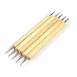 Aeromdale 2-Wege-Punktierstift für Strasssteine, Edelsteine, Nageldesign, Marmorierwerkzeug zum Prägen von Mustern, Tonbildhauerei, Holz, 5 Stück – # E