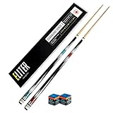 ELITER SPORTS ® - Billard Queue Set 2 - Billard cue aus massivem Ahornholz - weich und robust für mehr Kontrolle und Präzision - Original-Design