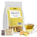 ULTHMOK Premium Ingwer Tee - 100% Reine Ingwerwurzel, 100 Teebeutel, Keine Zusatzstoffe & Koffeinfrei