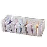 LdawyDE Karteikarten Box, 24,8 x 10 x 7,5 cm Karteikasten mit Abnehmbaren Trennbretter, Transparente Karteikartenbox mit Deckel für bis zu 700 Karten für Lernkarten, Visitenkarten, Notizen Karten